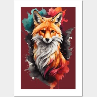 watercolor fox Posters and Art